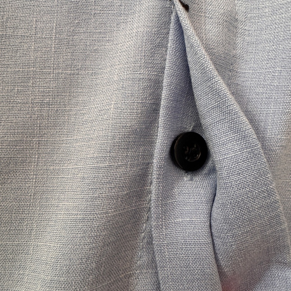 COOFANDY Mens Short Sleeve Linen Blend Button Down Shirt Light Blue Size M - Picture 3 of 7